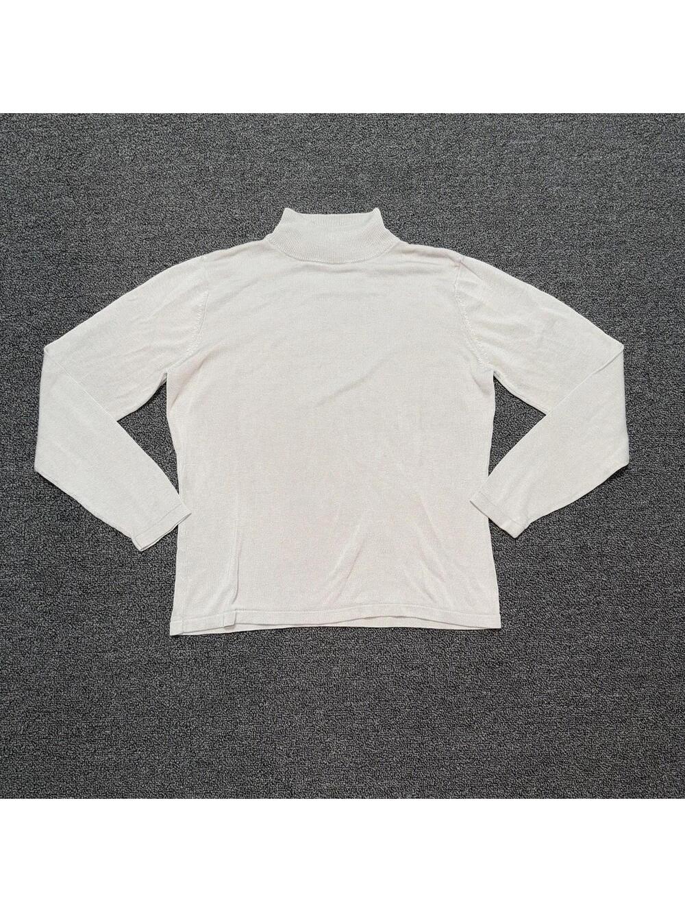 Valerie Stevens Woman’s Petite Small Mock Neck 100% Silk Longsleeve Quiet Luxury